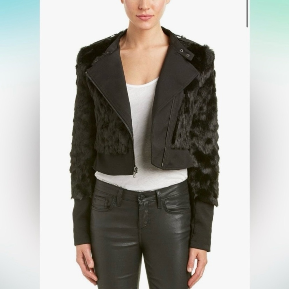 BCBGMAXAZRIA Breton | Black Faux Fur Coat | Size XS | Fantastic Condition